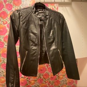 Express Black Faux Leather Jacket size S